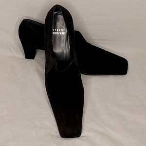 Black Stuart Weitzman suede pumps with squared toe size 8.5